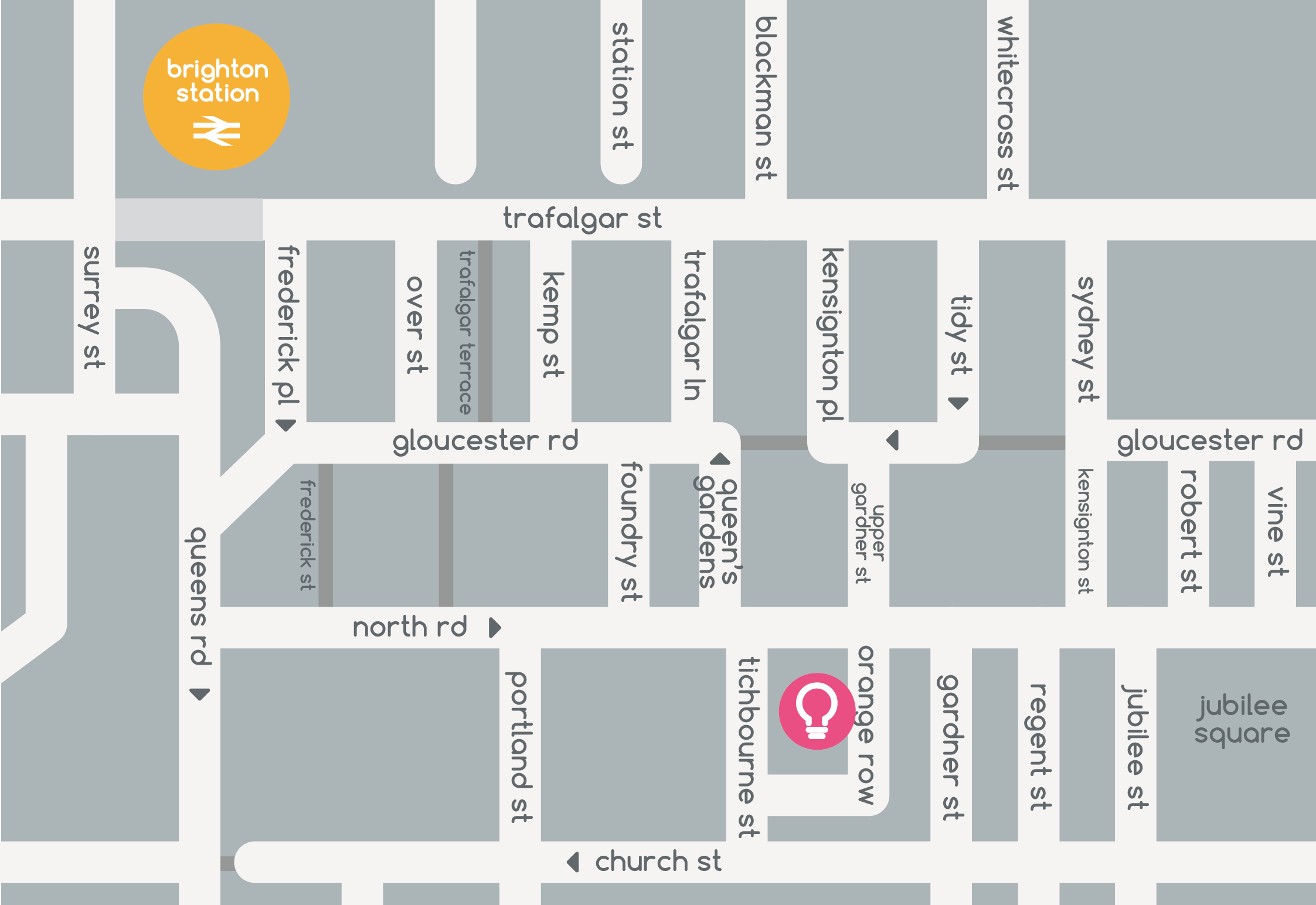 Map Showing Location of Switched On Comms, Brighton